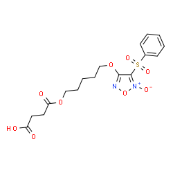 ChemSpider 2D Image | 4-[(5-{[5-Oxido-4-(phenylsulfonyl)-1,2,5-oxadiazol-3-yl]oxy}pentyl)oxy]-4-oxobutanoic acid | C17H20N2O9S