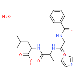 ChemSpider 2D Image | N-Benzoylglycylhistidylleucine hydrate (1:1) | C21H29N5O6