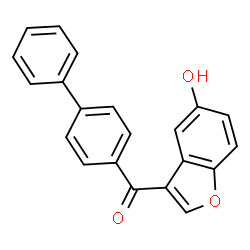 ChemSpider 2D Image | 4-Biphenylyl(5-hydroxy-1-benzofuran-3-yl)methanone | C21H14O3