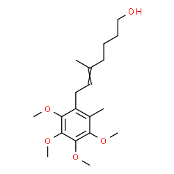 ChemSpider 2D Image | 5-Methyl-7-(2,3,4,5-tetramethoxy-6-methylphenyl)-5-hepten-1-ol | C19H30O5