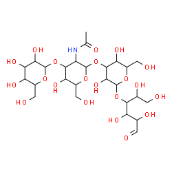 ChemSpider 2D Image | Hexopyranosyl-(1->3)-2-acetamido-2-deoxyhexopyranosyl-(1->3)hexopyranosyl-(1->4)hexose | C26H45NO21