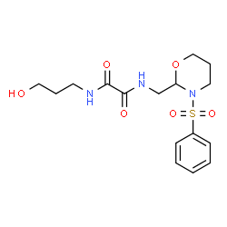 ChemSpider 2D Image | N-(3-Hydroxypropyl)-N'-{[3-(phenylsulfonyl)-1,3-oxazinan-2-yl]methyl}ethanediamide | C16H23N3O6S