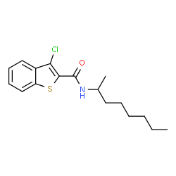 ChemSpider 2D Image | 3-Chloro-N-(2-octanyl)-1-benzothiophene-2-carboxamide | C17H22ClNOS