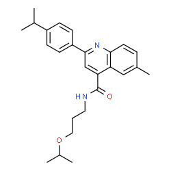 ChemSpider 2D Image | N-(3-Isopropoxypropyl)-2-(4-isopropylphenyl)-6-methyl-4-quinolinecarboxamide | C26H32N2O2