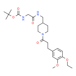 ChemSpider 2D Image | 2-Methyl-2-propanyl {2-[({1-[3-(4-ethoxy-3-methoxyphenyl)propanoyl]-4-piperidinyl}methyl)amino]-2-oxoethyl}carbamate | C25H39N3O6