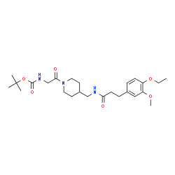 ChemSpider 2D Image | 2-Methyl-2-propanyl {2-[4-({[3-(4-ethoxy-3-methoxyphenyl)propanoyl]amino}methyl)-1-piperidinyl]-2-oxoethyl}carbamate | C25H39N3O6