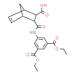ChemSpider 2D Image | 3-{[3,5-Bis(ethoxycarbonyl)phenyl]carbamoyl}bicyclo[2.2.1]hept-5-ene-2-carboxylic acid | C21H23NO7