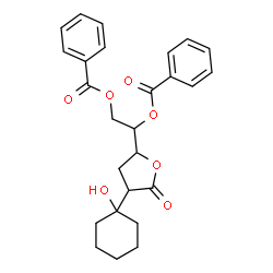 ChemSpider 2D Image | 1-[4-(1-Hydroxycyclohexyl)-5-oxotetrahydro-2-furanyl]-1,2-ethanediyl dibenzoate | C26H28O7