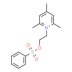 ChemSpider 2D Image | 2,4,6-Trimethyl-1-{2-[(phenylsulfonyl)oxy]ethyl}pyridinium | C16H20NO3S