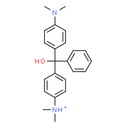 ChemSpider 2D Image | 4-{[4-(Dimethylamino)phenyl](hydroxy)phenylmethyl}-N,N-dimethylanilinium | C23H27N2O