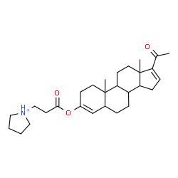 ChemSpider 2D Image | 20-Oxo-3-{[3-(1-pyrrolidiniumyl)propanoyl]oxy}pregna-3,16-diene | C28H42NO3