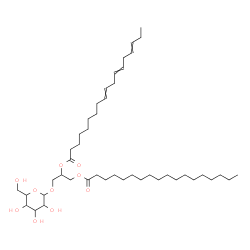 ChemSpider 2D Image | 1-(Hexopyranosyloxy)-3-(stearoyloxy)-2-propanyl 9,12,15-octadecatrienoate | C45H80O10