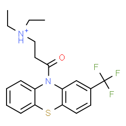 ChemSpider 2D Image | N,N-Diethyl-3-oxo-3-[2-(trifluoromethyl)-10H-phenothiazin-10-yl]-1-propanaminium | C20H22F3N2OS