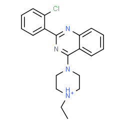 ChemSpider 2D Image | 4-[2-(2-Chlorophenyl)-4-quinazolinyl]-1-ethylpiperazin-1-ium | C20H22ClN4