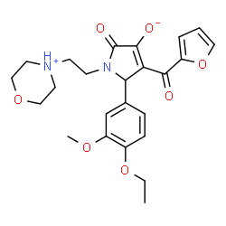 ChemSpider 2D Image | 5-(4-Ethoxy-3-methoxyphenyl)-4-(2-furoyl)-3-hydroxy-1-[2-(morpholin-4-yl)ethyl]-1,5-dihydro-2H-pyrrol-2-one | C24H28N2O7