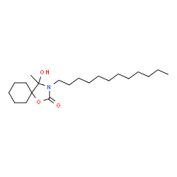 ChemSpider 2D Image | 3-Dodecyl-4-hydroxy-4-methyl-1-oxa-3-azaspiro[4.5]decan-2-one | C21H39NO3