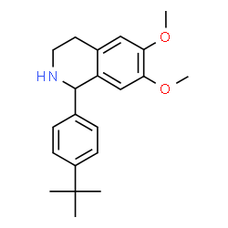 ChemSpider 2D Image | 6,7-Dimethoxy-1-[4-(2-methyl-2-propanyl)phenyl]-1,2,3,4-tetrahydroisoquinoline | C21H27NO2