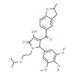 ChemSpider 2D Image | 3-Hydroxy-1-(2-isopropoxyethyl)-4-[(2-methyl-2,3-dihydro-1-benzofuran-5-yl)carbonyl]-5-(3,4,5-trimethoxyphenyl)-1,5-dihydro-2H-pyrrol-2-one | C28H33NO8