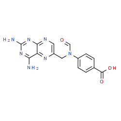 ChemSpider 2D Image | 4-{[(2,4-Diamino-6-pteridinyl)methyl](formyl)amino}benzoic acid | C15H13N7O3