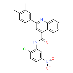 ChemSpider 2D Image | N-(2-Chloro-5-nitrophenyl)-2-(3,4-dimethylphenyl)-4-quinolinecarboxamide | C24H18ClN3O3