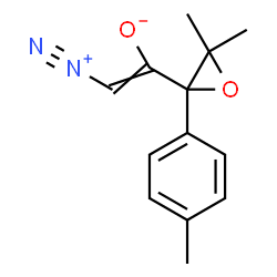 ChemSpider 2D Image | 2-Diazonio-1-[3,3-dimethyl-2-(4-methylphenyl)-2-oxiranyl]ethenolate | C13H14N2O2