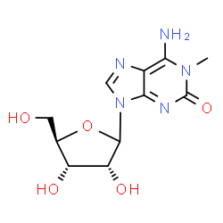 ChemSpider 2D Image | 6-Amino-1-methyl-9-(D-ribofuranosyl)-1,9-dihydro-2H-purin-2-one | C11H15N5O5