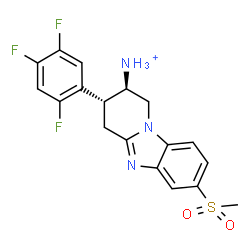 ChemSpider 2D Image | (2R,3R)-7-(Methylsulfonyl)-3-(2,4,5-trifluorophenyl)-1,2,3,4-tetrahydropyrido[1,2-a]benzimidazol-2-aminium | C18H17F3N3O2S
