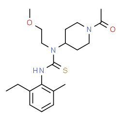 ChemSpider 2D Image | 1-(1-Acetyl-4-piperidinyl)-3-(2-ethyl-6-methylphenyl)-1-(2-methoxyethyl)thiourea | C20H31N3O2S