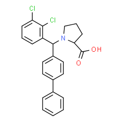 ChemSpider 2D Image | 1-[4-Biphenylyl(2,3-dichlorophenyl)methyl]proline | C24H21Cl2NO2