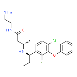 ChemSpider 2D Image | (3S)-N-(2-Aminoethyl)-3-{[(1R)-1-(4-chloro-2-fluoro-3-phenoxyphenyl)propyl]amino}butanamide | C21H27ClFN3O2