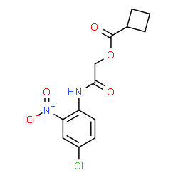 ChemSpider 2D Image | 2-[(4-Chloro-2-nitrophenyl)amino]-2-oxoethyl cyclobutanecarboxylate | C13H13ClN2O5