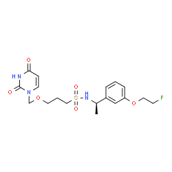 ChemSpider 2D Image | 3-[(2,4-Dioxo-3,4-dihydro-1(2H)-pyrimidinyl)methoxy]-N-{(1R)-1-[3-(2-fluoroethoxy)phenyl]ethyl}-1-propanesulfonamide | C18H24FN3O6S