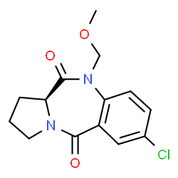 ChemSpider 2D Image | (11aS)-7-Chloro-10-(methoxymethyl)-2,3-dihydro-1H-pyrrolo[2,1-c][1,4]benzodiazepine-5,11(10H,11aH)-dione | C14H15ClN2O3