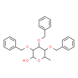 ChemSpider 2D Image | 2,3,4-Tri-O-benzyl-6-deoxyhexopyranose | C27H30O5