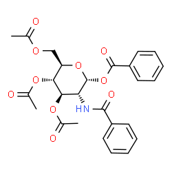 ChemSpider 2D Image | 3,4,6-Tri-O-acetyl-1-O-benzoyl-2-(benzoylamino)-2-deoxy-alpha-D-glucopyranose | C26H27NO10