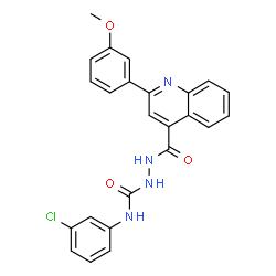 ChemSpider 2D Image | N-(3-Chlorophenyl)-2-{[2-(3-methoxyphenyl)-4-quinolinyl]carbonyl}hydrazinecarboxamide | C24H19ClN4O3