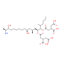 ChemSpider 2D Image | 2,2'-{[(6S,7S,11S,18R,19S)-19-Amino-11,18-dihydroxy-5,9-dimethyl-6,7-icosanediyl]bis[oxy(2-oxo-2,1-ethanediyl)]}disuccinic acid | C34H59NO14