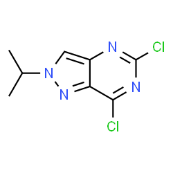 ChemSpider 2D Image | 5,7-Dichloro-2-isopropyl-2H-pyrazolo[4,3-d]pyrimidine | C8H8Cl2N4