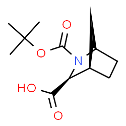 ChemSpider 2D Image | (1R,3S,4R)-2-{[(2-Methyl-2-propanyl)oxy]carbonyl}-2-azabicyclo[2.2.1]heptane-3-carboxylic acid | C12H19NO4