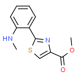 ChemSpider 2D Image | Methyl 2-[2-(methylamino)phenyl]-1,3-thiazole-4-carboxylate | C12H12N2O2S