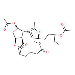 ChemSpider 2D Image | Methyl (5Z,9alpha,11alpha,13E,15S)-9,11,15,18-tetraacetoxyprosta-5,13-dien-1-oate | C29H44O10