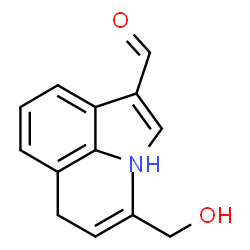 ChemSpider 2D Image | 7-[(2E)-4-Hydroxy-3-methyl-2-buten-1-yl]-1H-indole-3-carbaldehyde | C14H15NO2