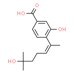 ChemSpider 2D Image | 3-Hydroxy-4-[(2Z)-6-hydroxy-6-methyl-2-hepten-2-yl]benzoic acid | C15H20O4
