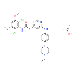 ChemSpider 2D Image | INFIGRATINIB ACETATE | C28H35Cl2N7O5