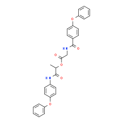 ChemSpider 2D Image | 1-Oxo-1-[(4-phenoxyphenyl)amino]-2-propanyl N-(4-phenoxybenzoyl)glycinate | C30H26N2O6