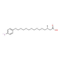 ChemSpider 2D Image | (3S)-15-[4-(~123~I)Iodophenyl]-3-methylpentadecanoic acid | C22H35123IO2
