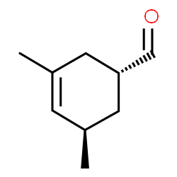 ChemSpider 2D Image | (1R,5R)-3,5-Dimethyl-3-cyclohexene-1-carbaldehyde | C9H14O