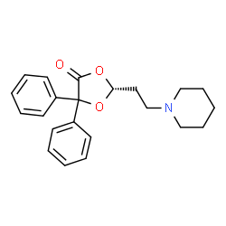ChemSpider 2D Image | (2R)-5,5-Diphenyl-2-[2-(1-piperidinyl)ethyl]-1,3-dioxolan-4-one | C22H25NO3