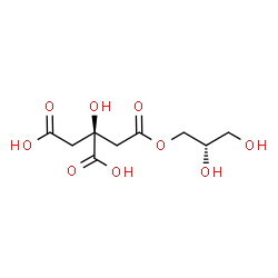 ChemSpider 2D Image | (2S)-2-{2-[(2S)-2,3-Dihydroxypropoxy]-2-oxoethyl}-2-hydroxysuccinic acid | C9H14O9