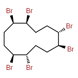 ChemSpider 2D Image | (1R,2S,5S,6S,9S,10S)-1,2,5,6,9,10-Hexabromocyclododecane | C12H18Br6